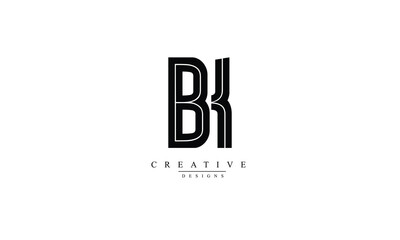 BK KB B K VECTOR LOGO DESIGN