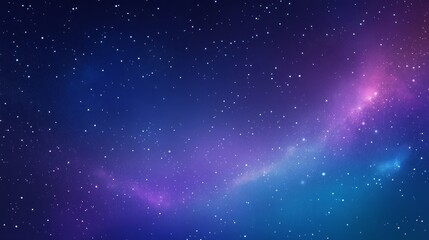 Fototapeta premium A beautiful, dark blue night sky with a streak of purple and blue clouds in the distance.