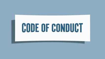 Code of Conduct. A card isolated on blue background.