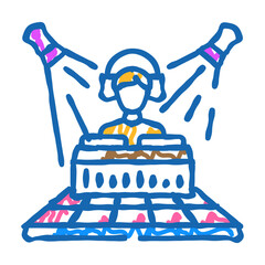 funk disco party doodle icon sketch vector. funk disco party sign. isolated symbol illustration