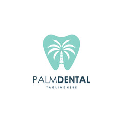 vector logo icon dental clinic palm