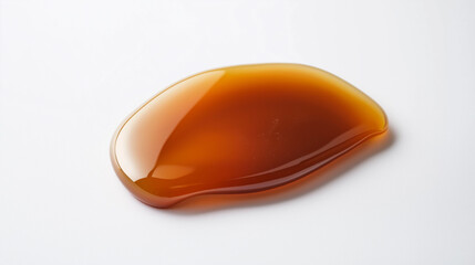 a single, elegant swatch of maple syrup on a white background, with soft color gradients and a subtle sheen to highlight the texture and glossiness of the syrup