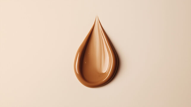 an exquisite swatch of terracotta glow color liquid foundation on a pristine white background