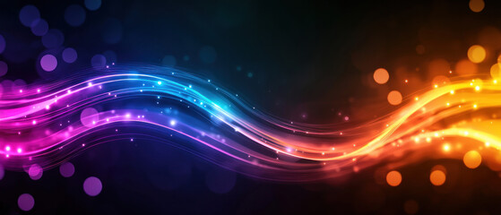 Vibrant abstract waves of colorful light create dynamic visual experience.