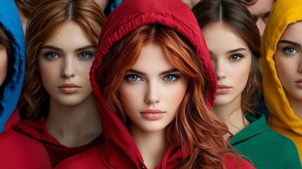 Obraz premium A person in a vibrant crowd, their eyes focused on a specific point, illustrating how a single gaze in a sea of faces can evoke powerful emotions and connections. Ultra-Realistic, Photo Realistic, 