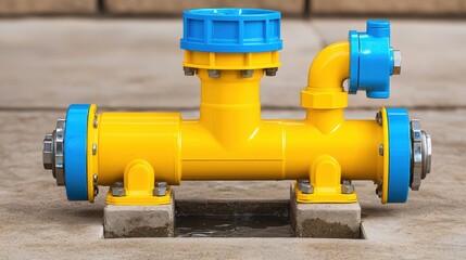 Yellow Sump Pump with Blue Backup for Drainage and Flood Prevention