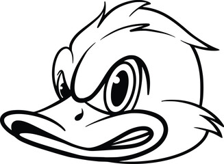 duck head mascot vector hand drawn illustration