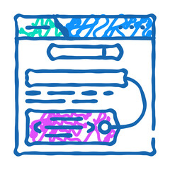 meta tags title description seo doodle icon sketch vector. meta tags title description seo sign. isolated symbol illustration