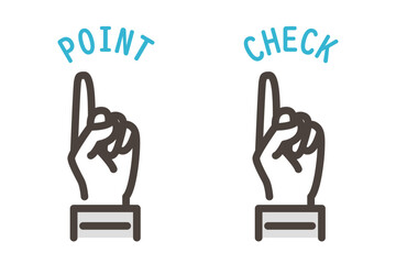 Worker's hand with check and point letters [Vector illustration]