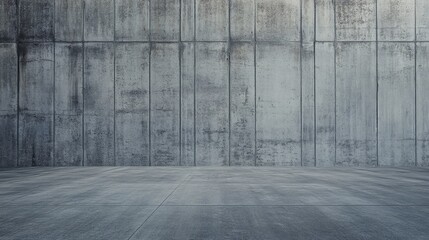 Minimalist Concrete Room with Wooden Floor