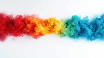 Fototapeta premium Colorful Powder Explosion on White Background Holi Festival Abstract Art Creative Desig