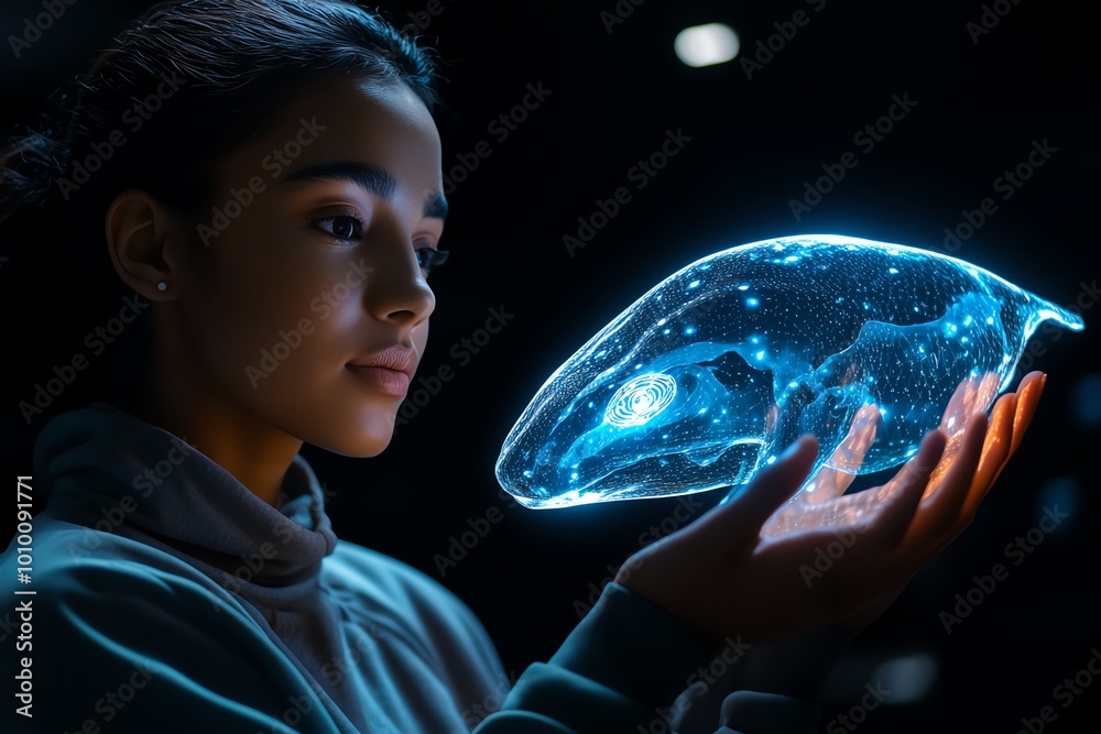 Aufkleber a futuristic zoo where holographic animals interact with visitors, blending advanced technology with