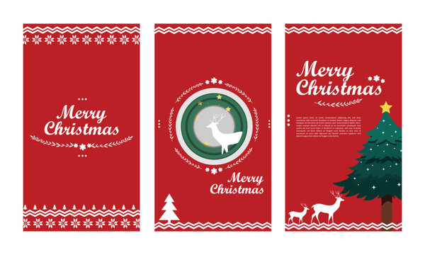 Flat instagram stories collection for christmas event