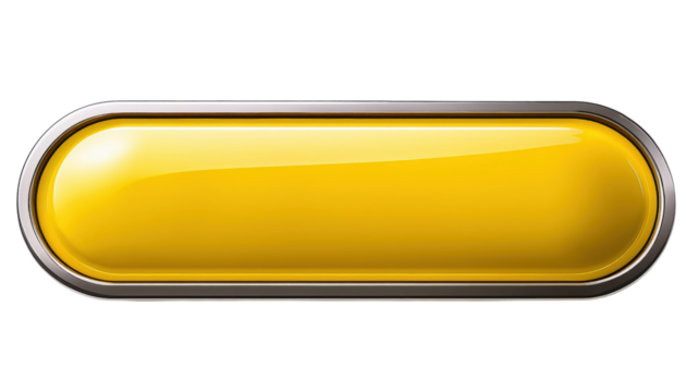 Blank Yellow Button Illustration - Transparent Background PNG