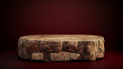 Fototapeta premium minimalistic close-up empty stage with stone for product