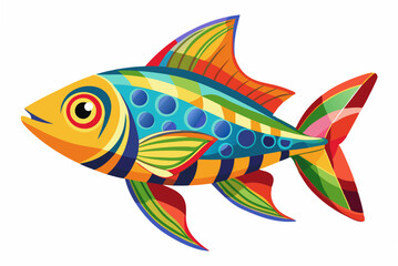 sculpture colorful fish vector illustration