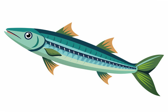 teal fish swimming on white background clip art preview