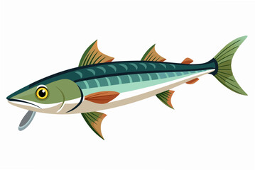  Fresh sturgeon fish vector illustration