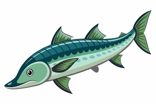 teal fish swimming, cartoon style, white background clip art preview