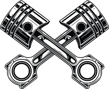 piston vector hand drawn illustration