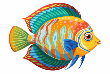 colorful discus fish vector illustration