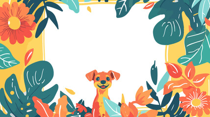 Fototapeta premium Nature with dog vector doodle art design