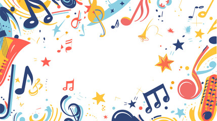 Music theme frame vector doodle art design