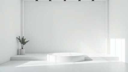 Fototapeta premium white room with white wall
