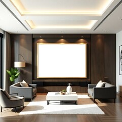 modern living room with tv