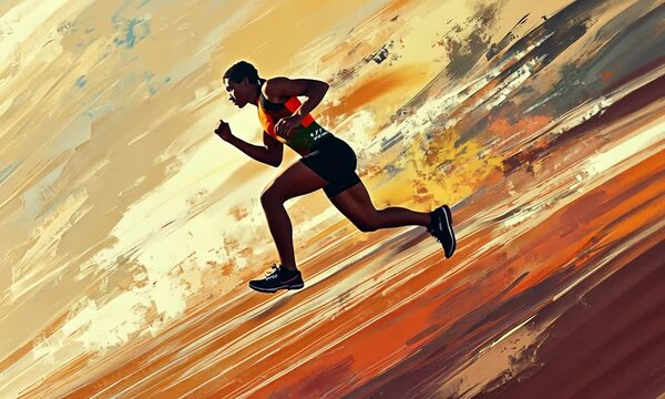 A runner in full stride