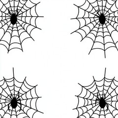 Obraz premium Black Spider Webs Corner Frame Design Halloween Decor Illustration