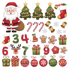 Naklejka premium set of christmas icons