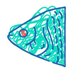 fish animal doodle icon sketch vector. fish animal sign. isolated symbol illustration