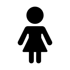 Black silhouette female person vector icon and vector illustration design