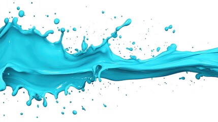 A splash of vibrant blue paint against a white background, emphasizing fluidity and creativity.