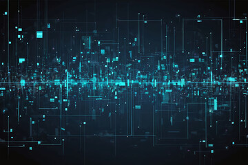 Blockchain data fields. Network line - dot connect stream. AI big data connection wallpaper, digital data visualization , science research, 3D futuristic wifi connection illustration concept