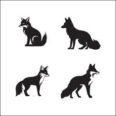 fox in the woods,animal, dog, cartoon, vector, illustration, fox