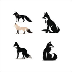 fox in the woods,animal, dog, cartoon, vector, illustration, fox
