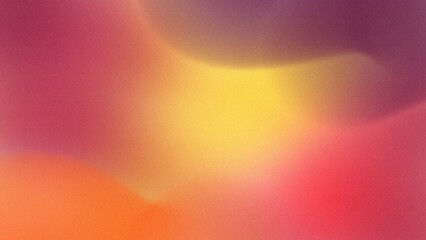 Abstract flat style Vintage retro soft blur defocused noise grainy freeform gradient background Mikado yellow, Giants orange, Red, Tyrian purple mid century modern colors airbrush copy space 