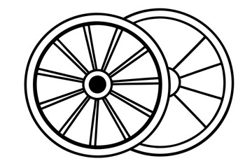  wagon wheel  silhouette vector illustration