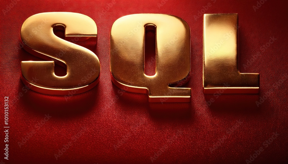 Poster sql programming language golden letters