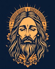 Obraz premium Cartoon illustration of king jesus christ art