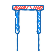 hoop croquet game doodle icon sketch vector. hoop croquet game sign. isolated symbol illustration