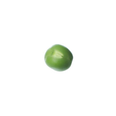 One fresh green pea isolated on white