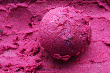 Tasty berry sorbet as background, closeup view