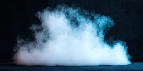 Dramatic White Smoke Cloud on Dark Background   Cinematic Lighting   Perfect for Design