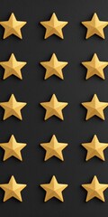 Obraz premium Gold Stars Pattern on Black Background Minimalist Design