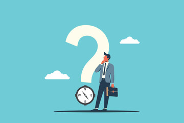 businessman with question mark on head and compass © Alya Hasna Fatimah