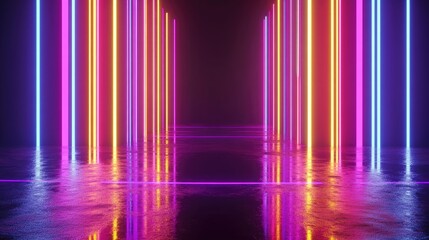 Abstract futuristic techno vibes in neon