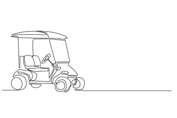Fototapeta premium continuous line of golf cart.single line of golf cart vector.single line drawing of golf cart